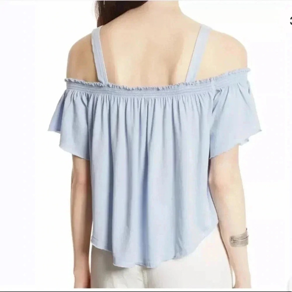 We The Free Darling Off the Shoulder Top M Blue - Picture 7 of 8
